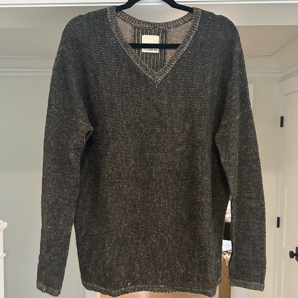 ANAGRAM Grey and Taupe Baby Alpaca Sweater - Size L. Super-cozy! - Picture 1 of 12